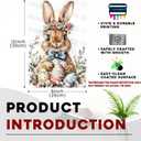 Easter Rabbit Vintage Tin Sign Bunny Decor Metal Sign For Home Bedroom Living Room Wall Plaque 8x12Inch (20X30cm(12*8in))