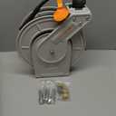 Giraffe Tools Pressure Washer Hose Reel 65ft, Retractable Power Washer Hose Reel, Heavy Duty, Wall/Floor Mounted, 3200 PSI, Silver