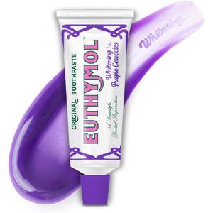 EUTHYMOL Purple Whitening Toothpaste, Instant Brightening | 3.7 fl oz
Whitening Toothpaste for Yellow & Sensitive Teeth, Violet ToneUp, 24H Stain Defense, Long-Lasting Fresh Breath, Aluminum tube