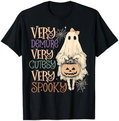 Very Demure Very Cutesy Very Spooky Funny Halloween Ghost T-Shirt,M