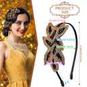 Jutom 6 Pieces Flapper Headband Floral Leaf Flapper Headpiece Rhinestone 1920s Headband Vintage Headpiece for Women Crystal Beaded Hairband Hair Accessory for Costume Party, 6 Styles