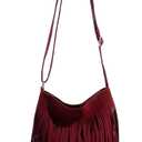 OYOANGLE Women's Fringe Hobo Bags Adjustable Strap Tassel Crossbody Bags Hippie Western Purse Cowgirl Shoulder Bag