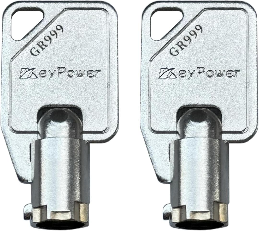 KeyPower Keys (2) GR999 Tubular Key for Greenwald Commercial Washer Door/Service Panel/Coin Washing Machine, Compatible with Maytag Whirlpool HPC Speed Queen ESD Lock
