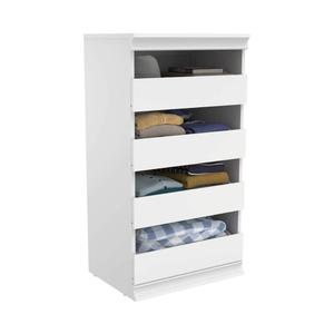 ClosetMaid Modular Storage Unit with 4 Drawers, Wood Closet Organizer, Stacking, Full Backer, Storage, Decorative Trim, White