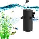 135GPH Fish Tank Filter in-Tank Filter for 10-40 Gallon Tanks, 2-Stage Internal Aquarium Filter Turtle Tank Filter with Dual Water Outlet & Aeration