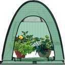 Upgraded Pop-Up Plant Greenhouse, Durable PE Cover, Portable Fast Set-up with Roll-Up Doors, Green (36"*36"*40")