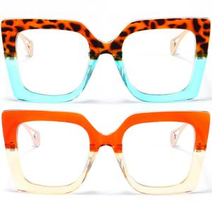 AIEYEZO Oversized Blue Light Glasses for Women, Anti Fatigue Prevent Headache Computer Eyeglasses
