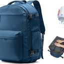 VGCUB Vacuum Backpack Travel with Electric Pump Vacpack System Storage Compression Laptop Work Business Waterproof College Weekender Bags Casual Daypack Backpacks for Women Men Blue