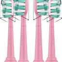 Toothbrush Replacement Heads for Philips Sonicare 4100 5100 Plaque Control Gum Health Simply Clean Electric Brush Head, 4 Pack, Pink