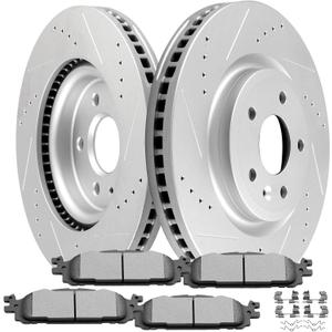 SCITOO Brake Kit Front Brake Rotors and Ceramic Brake Pads fit for 2011-2018 for Ford Explorer/for Ford Flex/for Ford Taurus/for Lincoln MKT,2011-2012 for Lincoln MKS