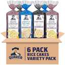 Quaker Large Rice Cakes, 3 Flavor Topper Variety Pack, Pack of 6