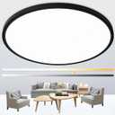 24'' Large Flush Mount Ceiling Light Fixture Dimmable with Remote Control
56W 5600Lm, Ultra Thin, Modern, Round, Black Led Ceiling Lamp for Kitchen, Dining Room, Bedroom, Living Room, Home Office