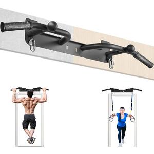 Wall Mounted Pull Up Bar - Heavy Duty Chin Up Bar, Pull-Up Bar for Garage, Joist, Wall Mount - Multifunctional Fitness Bar, Supports up to 600 Lbs