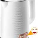 OLEGA Electric Kettle - 1500W Electric Tea Kettle 1.8L Stainless Steel Inner Electric Kettles for Boiling Water Auto Shut Off Boil-Dry Protection Electric Water Kettle for Coffee Tea White