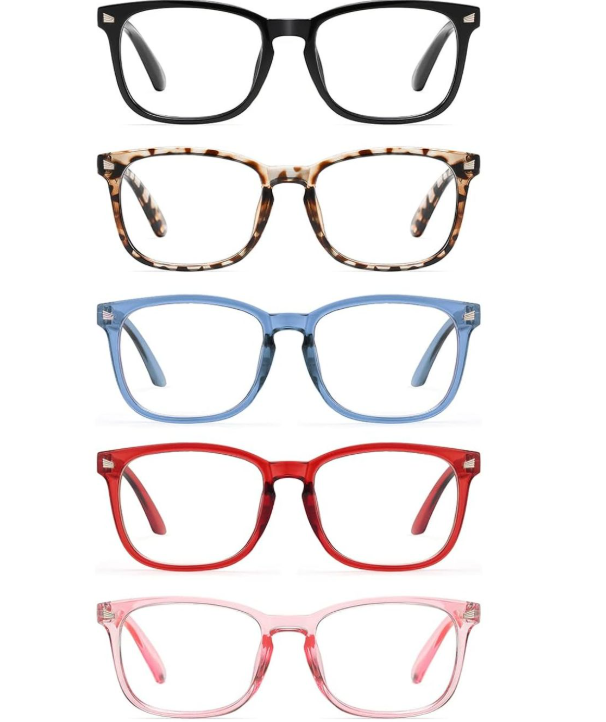 CCVOO 6 Pack Blue Light Blocking Reading Glasses, Anti Headache/Glare/Eye Strain Readers Computer Eyeglasses Women/Men (+2.75)