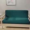 LANE LINEN Futon Covers Full Size, 100% Cotton Slipcovers, Full Size Mattress Cover for Futon Sofa Bed, Foldable Armless Sofa Cover, Zippered Couch Cover - Teal