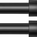 2 Pack Curtain Rods for Windows 32-90 Inch, 1 Inch Adjustable Black Curtain Rod Set with Brackets, Easy Install