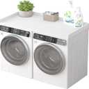 Piskyet Washer Dryer Countertop,Laundry Countertop with Edge Rails,27.5" Depth x 54" Wood Countertop For Washer and Dryer,Laundry Machine Topper for Laundry Room Organization and Storage