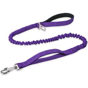BUMBIN 6Ft Dog Leash - Large Dogs, Bungee Leash with 2 Handles, Heavy Duty, No Pull Shock Absorbing, Purple