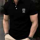 COOLLYME Men’s Black Hunting Graphic Polo Shirt Casual Short Sleeve Collared Humor Statement Summer Gift for Men (Black, XL)