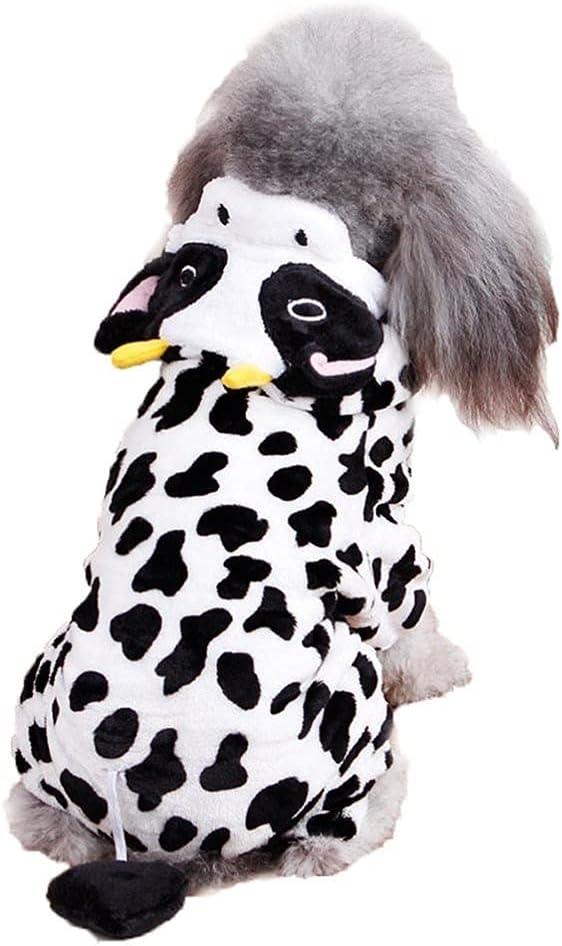 Dog Cow Costume - Adorable Halloween Milk Cow Style Puppy Cosplay, Pet Outfits Dog Halloween Costume Winter Hoodie Soft Jumpsuits for Cat Small Dogs Christmas (X-Large)