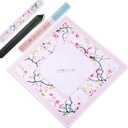Mahjong Mat & Mah Jongg Mat for Table - Waterproof & Silent, 3mm Thick Non-Slip Game Pad with Unique Designs, Carry Bag & Gift Tube - Premium Mahjongg Accessories for Mother's Day31.5" x 31.5",Pink)