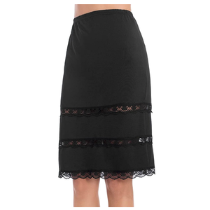 MANCYFIT Half Slips for Women UnderSkirt Dress Extender Lace Trim Knee Length Midi Skirt 14-25" Length 3XL