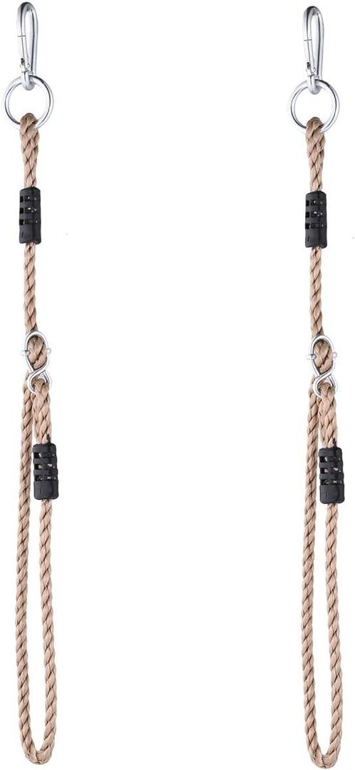 2PC Heavy Duty Length Adjustable Nylon Rope Express Setup Hanging Tree Straps (250 Lbs Limited/Each) for Outdoor Swings Hammock Playground Set Accessories - 53 inch