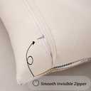 Tosleo Boho Chenille Tufted Couch Throw Pillow Covers 18x18 Inch Set of 2 Farmhouse Yellow and Blue Striped Decorative Pillow Covers Accent Neutral Square Pillowcase Textured Cushion Covers