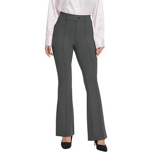 VIMPEP 27"/29"/31" Women's High Rise Pull On Bootcut Dress Pants Flare Work Yoga Pants with Pockets Business Slacks B101 XL