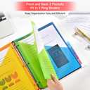 SUIN 8-Tab Insertable Binder Dividers with Double Pockets - Translucent Plastic Page Separators for 3 Ring Binder, Front & Back Storage, Durable Poly, Letter Size, Rainbow Colors, 12-Pack