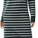 Womens Striped Sweater Dress Fall Knit Crewneck Long Sleeve Baggy Casual Long Dress Loose Autumn Winter Midi Dresses (M)