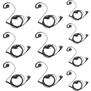 Rdm2070d Earpiece Walkie Talkie Headset with Mic Ptt Compatible with Motorola 2 Way Radio Cp200d Cp200 Cp185 2 Pin C Shape,10 Pack