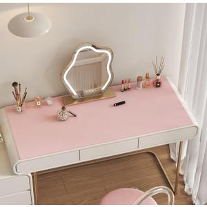 39.37"x17.7" Makeup Mat for Vanity Table Waterproof Non-Slip Large Desk Protector Pad, Heat Resistant Vanity Mat for Makeup Organizer, Cosmetic Table Cover for Bedroom, Office, Dressing Table., 17.7"*39.39"