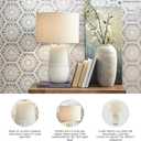 Signature Design by Ashley Shavon Contemporary 27" Textured Neutral Glaze Table Lamp, Beige & White