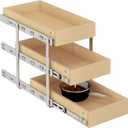 WelFurGeer 3-Tier Pull Out Cabinet Organizer with Soft Close, Heavy-Duty Slide Out Drawers for Cabinets, Pull Out Drawers for Cabinets, Bottom Mount Shelves for Kitchen, Pantry, Bathroom