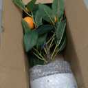 Artificial Potted Plants 16.1 inches Fake Orange Tree Artificial Citrus Fruit Plant with White Pot Faux Plants Indoor for Home,Office, Living Room Table, Desk