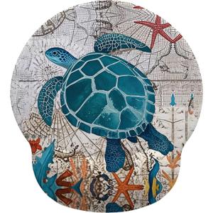 Sea Turtle Mouse Pad with Gel Wrist Support, Smooth Surface Ergonomic Mouse pad, Non-Slip Pain Relief Desk Mat for Gaming, Work & Office Desktop 1