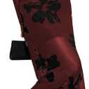 Verdusa Women's Floral Mesh Maxi Dresses Long Sleeve Elegant Formal Fall Wedding Guest Dress Cocktail Holiday Dresses (Large, Black and Red)