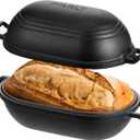 Cast Iron Loaf Pan with Lid-Bread Baking Pan for Sourdough,Pre-Seasoned Oval Dutch Oven, 9 x 5-4/5 Inch Loaf Pans for Homemade,Heavy Duty with Even Heating