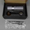 Manual Coffee Grinder with Stainless Steel Burr, Hand Coffee Grinder External Adjustable Grind Setting for Espresso, French Press (Silver)