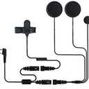 BAOFENG Helmet Kit 2 PIN Full Face Motorcycle Headset Earpiece Mic Ken Wood/WOU Xun/Pu Xing/Lin ton Two Way Radio Walkie Talkie, Black