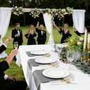 200PCS White Plastic Plates with Gold Rim, Disposable Heavy Duty Plastic Plate, 100 Dinner and 100 Dessert Plates for Party and Wedding