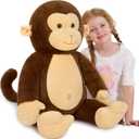 BENINY 30" Giant Plush Monkey - Super Soft & Huggable Stuffed Animal, Cuddly Toy & Pillow for Kids & Adults, for Bedtime & Playtime