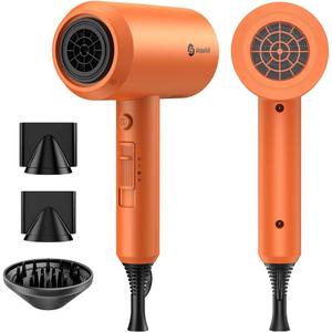 Slopehill Professional Ionic Hair Dryer, Powerful 1800W Fast Drying Low Noise Blow Dryer with 2 Concentrator Nozzle 1 Diffuser Attachments for Home Salon Travel (Cosmic Orange)