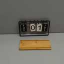 Desk Calendar, Standing Flip Wooden Metal Perpetual Flip Calendar with Day, Date and Month Display, Daily Flip Calendar Date Blocks for Desk, Office Desktop Housewarming Gift