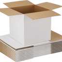 EXYGLO 10 Pack 12x12x12 Shipping Boxes for Small Business, White Corrugated Cardboard Small Box for Packaging, Moving, Mailing, and Storing