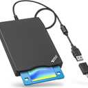 Tendak USB Floppy Disk Drive, Floppy Disk Reader 3.5 inch Portable USB External 1.44MB FDD Diskette Drive for Windows 11/10/8/7/2000/XP/Vista PC Laptop, Plug and Play (Black)