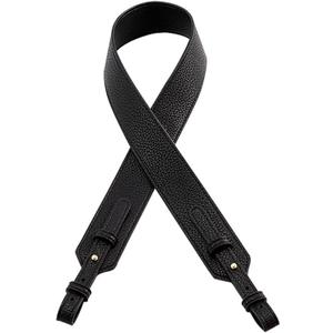 Grain Leather Purse Strap Adjustable Crossbody Replacement Straps for Handbags Monk Head Screws Detachable (Silver Clasps, Black-short Type)