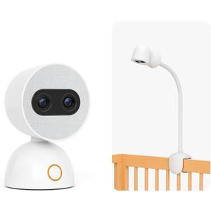 Bundle of Simsky Smart Baby Monitor + Baby Monitor Clip on Mount, 7" HD Large Touch Screen WiFi/No WiFi Smart Video Monitor, 6X Optical Quality Zoom, App Remote Access